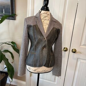Elegant Women's Gray and Brown  Blazer